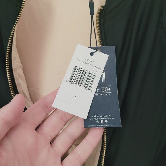 New Cabana Life Ladies Front Zip UniSuit In Black & Gold Size Large Nwt - Picture 8 of 11